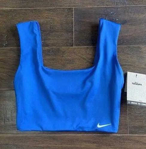 Nike Crop Bikini Top Essential Swimsuit Women's Pacific Blue Bikini Top Size Medium NEW