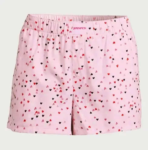 Women's Woven Pajama Boxer Shorts nwt pink hearts with pockets Size small