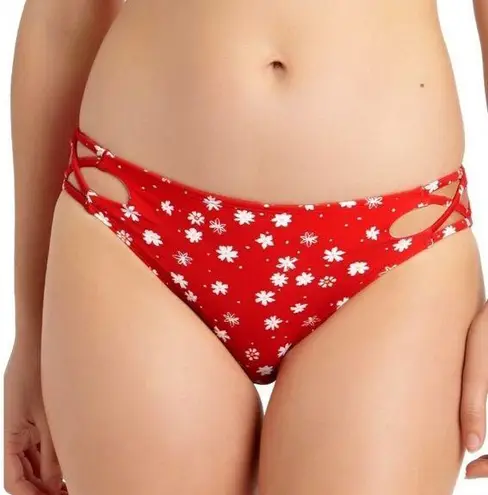 California Waves RED Strappy Bikini Swim Bottom