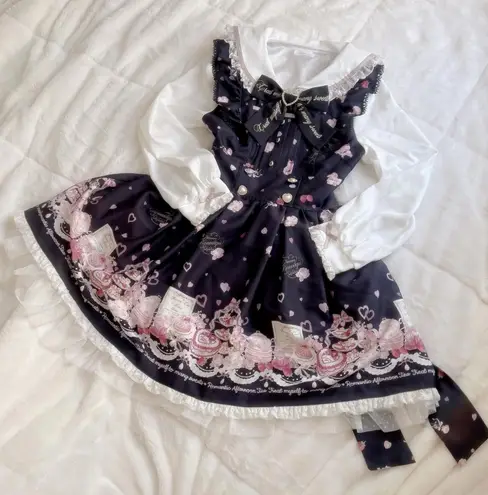 Liz Lisa Many Hearts Afternoon tea One Piece Large Jirai kei Ryousangata dress Black