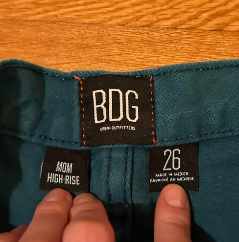 BDG Mom High Rise Shorts Teal