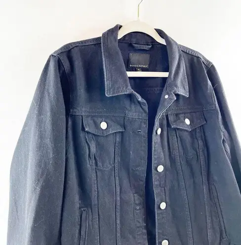 Banana Republic  Long Sleeve Button Front Classic Denim Jacket Washed Black XL