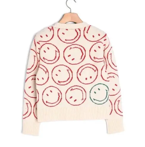 SANDRO X Smiley wool and cashmere blend Crewneck sweater NEW Red Size XS