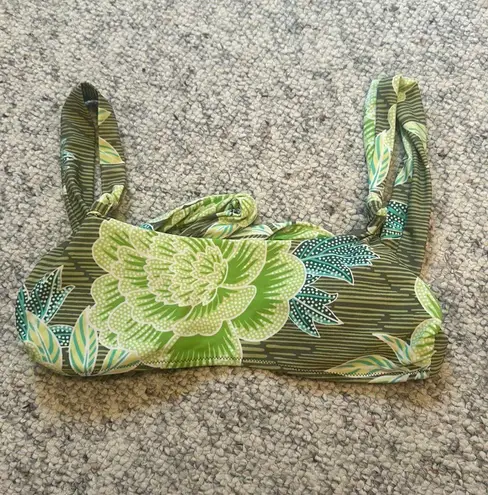 Aerie Floral Green Bikini Top