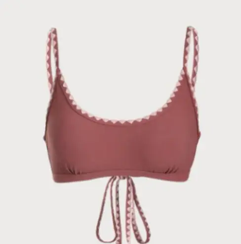 BERLOOK Tie Back Scoop Bikini Top ONLY 68 Red Size M