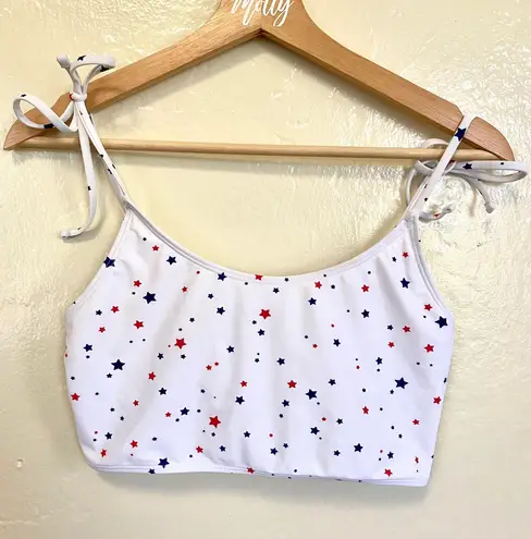 Forever 21 White Swim Top With Blue And Red Stars