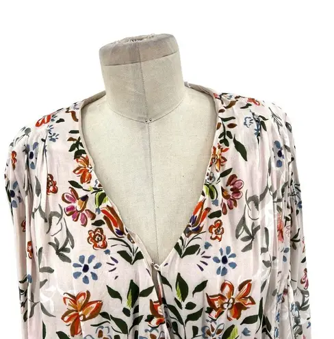 Anthropologie  Laia Botanical Dress White Floral Dolman Sleeve Size 12