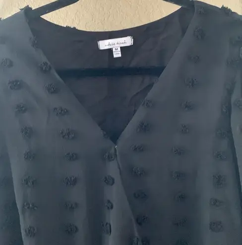 White Birch Boutique black Swiss dot bodysuit