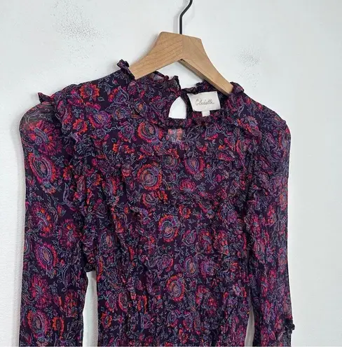 Cleobella Fiorella Blouse Bordeaux Floral Top size Small Romantic Feminine