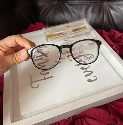 Oscar de la Renta O BY 50MM Oval Optical Glasses BLACK , 2.0 NWT in case