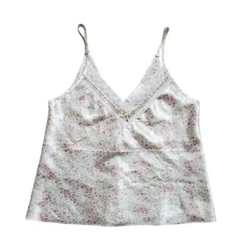 Oscar de la Renta Pink Label Pajamas Cream Rose Floral Tank Pants Set Size Small