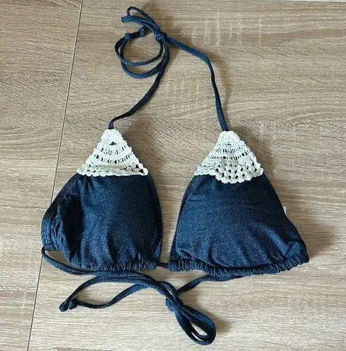 l*space L  denim print bikini top