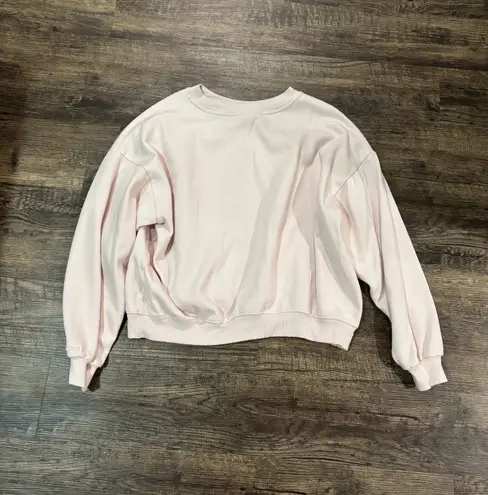 SKIMS cotton fleece classic crewneck in barely pink