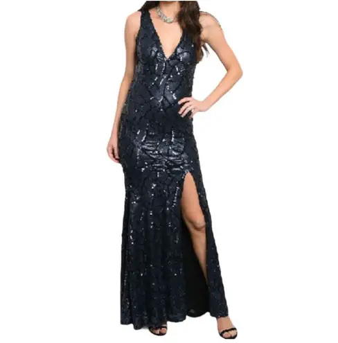 Boutique Prom Black/Rose Gold Sequin Dress