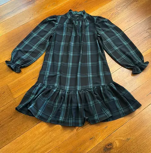 J.Crew Tartan Plaid Ruffle Dress