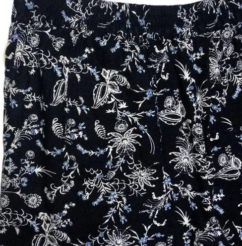 Caslon Blue Linen Blend Wide Leg Crop Pants - Size Medium