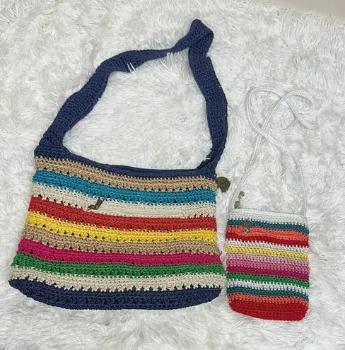 The Sak  Striped Crochet Crossbody Bag set thumbnail 1