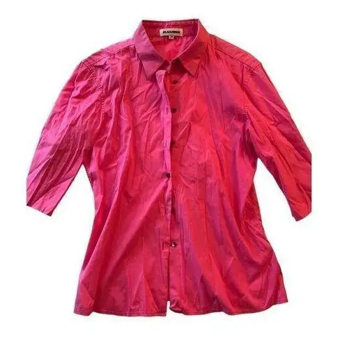 Jil Sander  button front blouse top hot pink Barbie size 38