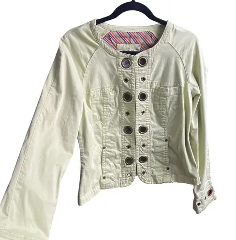 Live a Little Vintage Y2K Bedazzled Eyelet Green Jacket Blazer Fairy Boho Indie Sleaze Hippie