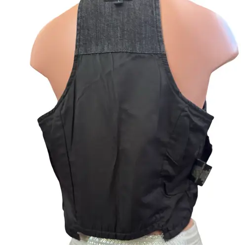 Black Sequin Halter Vest Size L