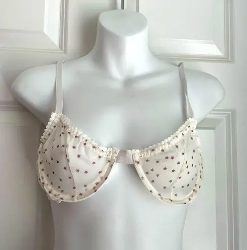 SheIn  Stars Ivory Mesh Underwire Bra Medium NWOT