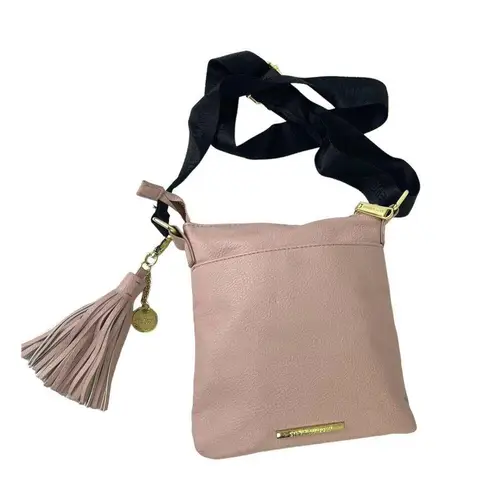 Steve Madden  Bglamm Logo Embossed Blush Pink Crossbody Shoulder Bag tassel