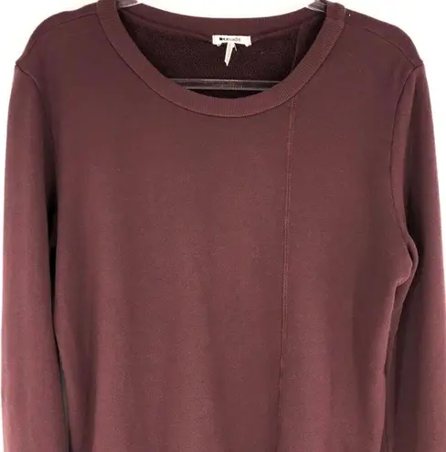 LA Made Burgundy Sweatshirt Asymmetrical Hem L