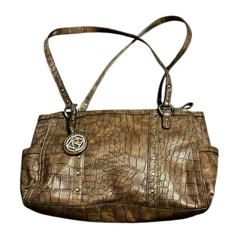 Relic Y2K Vintage Brown Crocodile-Embossed Shoulder Bag
