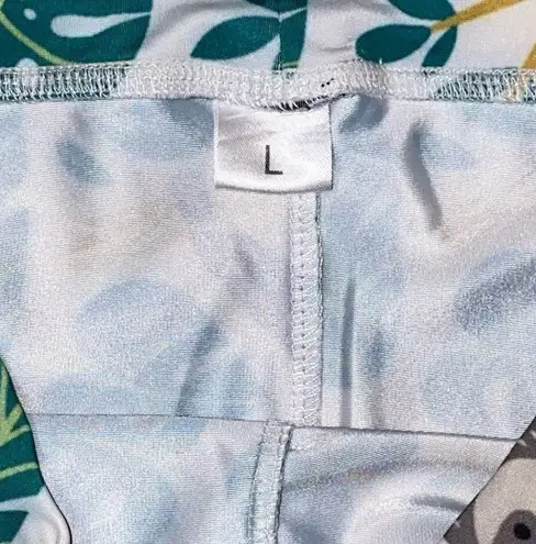 Sloth Tree Jungle Printed Athleisure Athletic Cozy Core Leggings Tights size L Size L