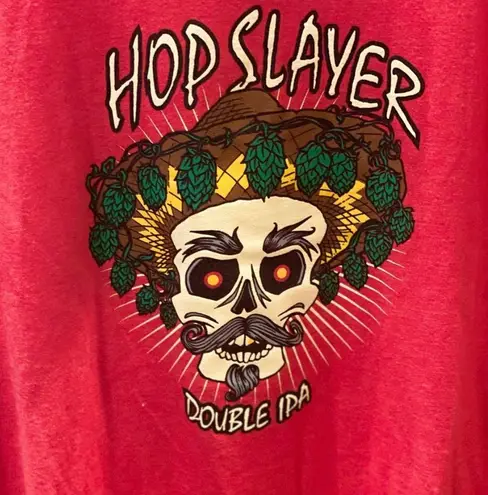 Bella Canvas Hop Slayer Beer IPA Brewery TShirt Red Skull Wild Onion L