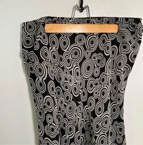 Allison Taylor Vintage Asymmetric Skirt Black Gray Circles XL