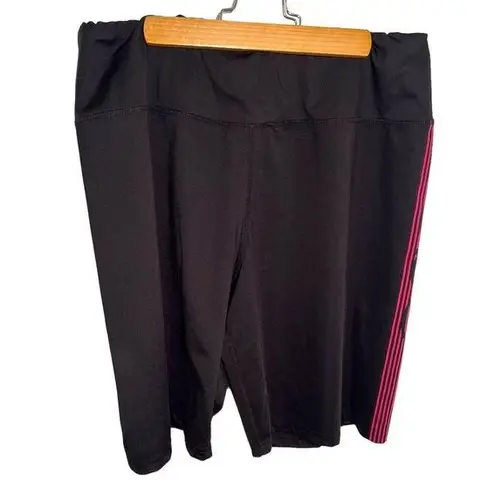 Bebe  Sport Bike Shorts Black Pink Stripe