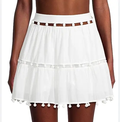 Milly Beaded Cotton Voile Miniskirt