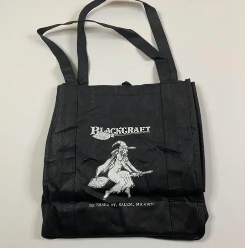 Blackcraft Reusable Reversible Tote Bag Salem Massachusetts Witchcraft Coffee Black