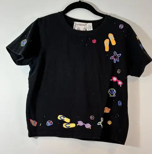 Michael Simon Lite Beach Theme Embroidered T