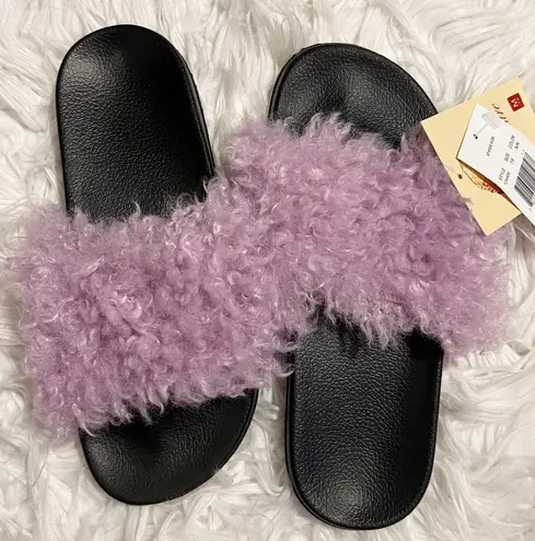 PJ Couture Purple Women's Slippers With Sherpa Size M