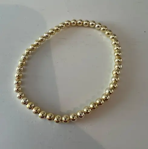 Set Of 3 Gold Beaded Bracelets