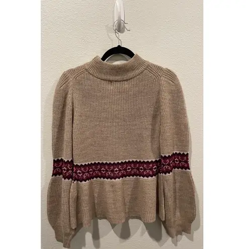 Dear John Felicia Peplum Tan Long Sleeve Fall Sweater