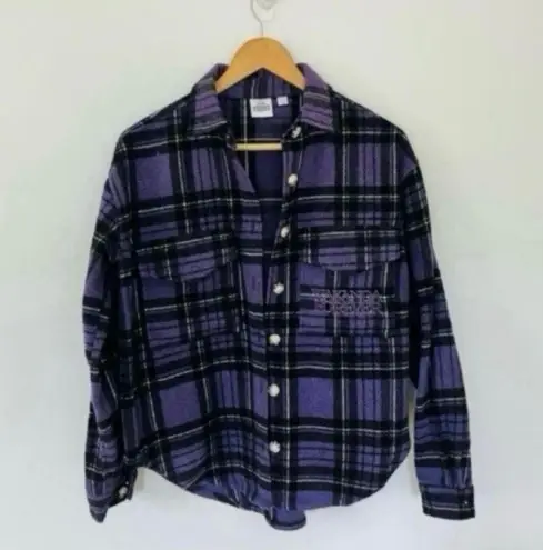 Marvel Wakanda Forever Purple Heavyweight Flannel Black Panther Superhero Jacket