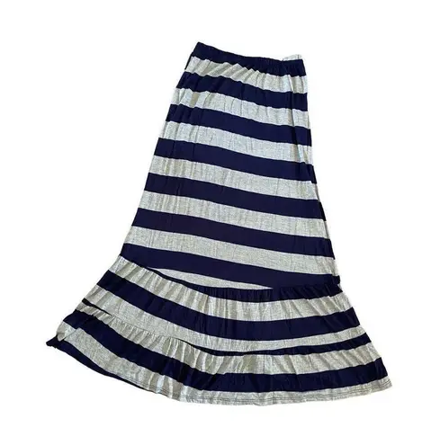 B Jewel Striped High Low Maxi Skirt Beach Summer Boho Bohemian Casual