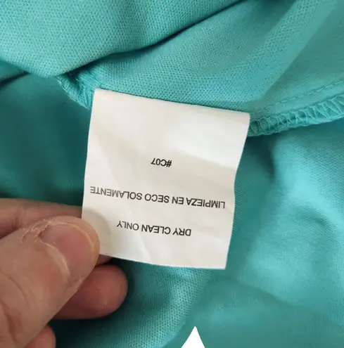 Luxology Womens 14 Blue Teal Crochet Lace Sleeveless Midi Dress Elastic Waist