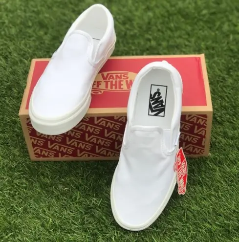 Vans White  Slip On