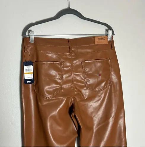 Tommy Hilfiger NWT Tommy Jeans  Brown Faux Leather Dickinson Pants Size 29