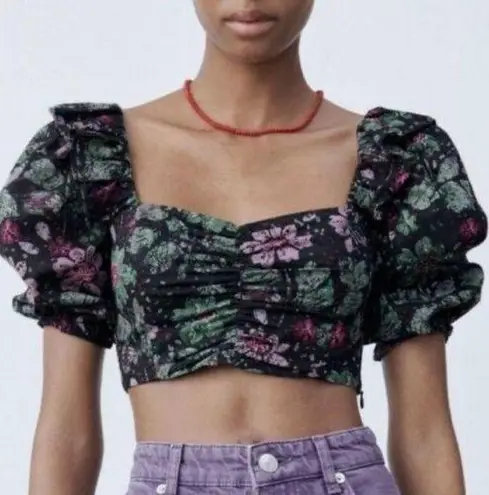 ZARA NEW floral crop top