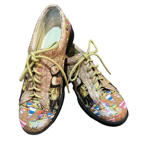 ICON Los Angeles 7B Gustav Klimt Wearable Art Leather Oxford Shoes Golf Walking Size 7