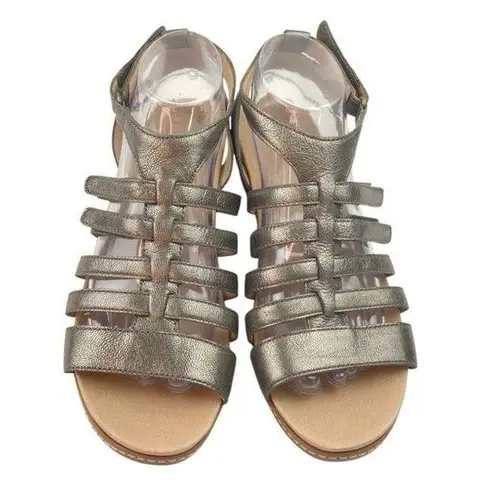 Dansko * Athena Sandals Womens 39 Silver Metallic Strappy Comfort Resort Travel