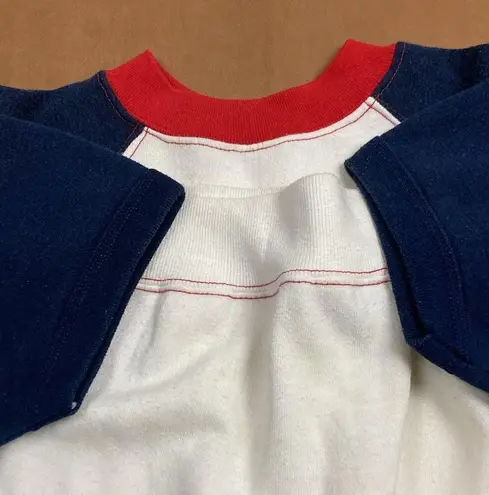 Vintage 70s Short Sleeve Crewneck Sweatshirt Two Tone Ringer Size M