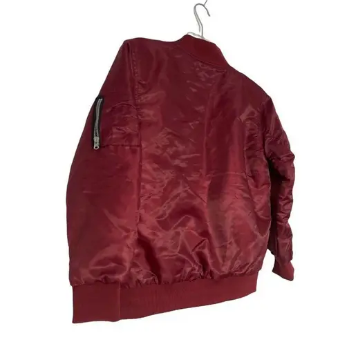 Brooklyn Cloth Brooklyn Clothe 1896 Burgundy Zipper up Bomber Jacket with Jacket Size Large