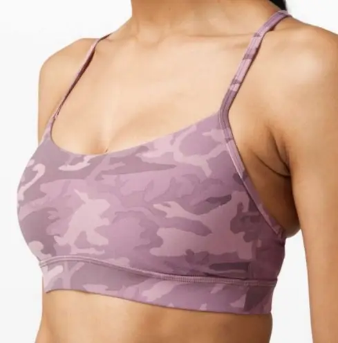 Lululemon  Pink Camo Flow Y Soft Sports Bra