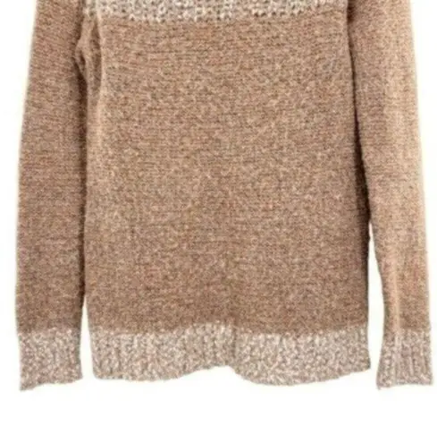 FATE. Clairina Women's Textured Teddy Knit Taupe Crewneck Sweater